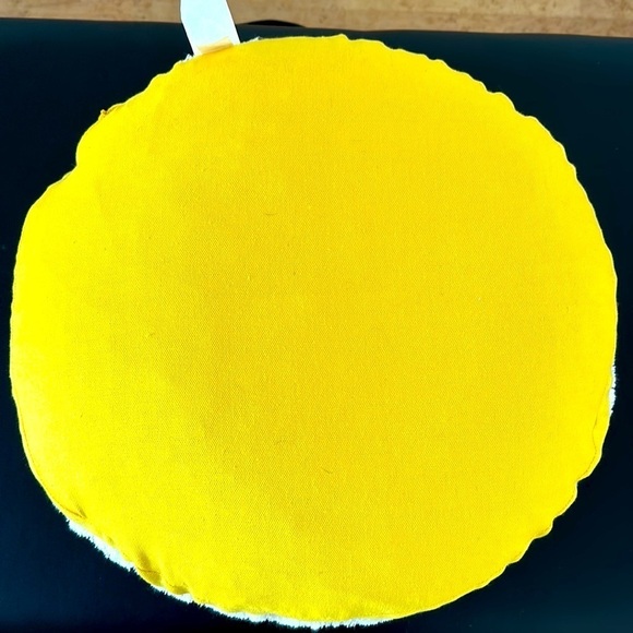 NWOT Target Yellow & White Tufted & Embroidered Feather Pillow - Picture 3 of 5